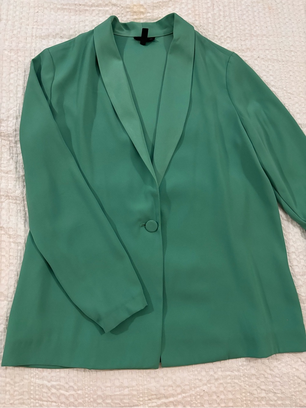 Topshop Green Single-Button Shawl Collar Blazer